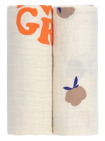Lässig 2er-Set Mulltücher in Creme - (L)80 x (B)80 cm