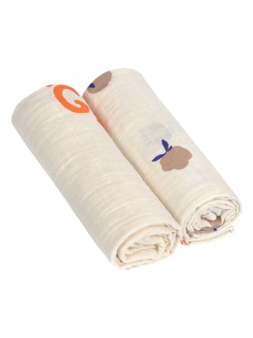 Lässig 2er-Set Mulltücher in Creme - (L)80 x (B)80 cm