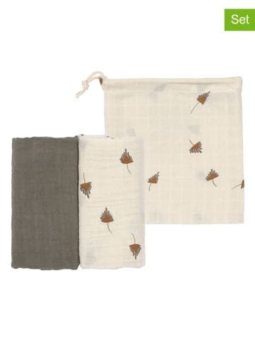 Lässig 2er-Set Mulltücher in Beige/ Hellbraun - (L)60 x (B)60 cm