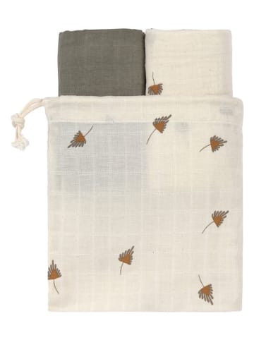 Lässig 2er-Set Mulltücher in Beige/ Hellbraun - (L)60 x (B)60 cm