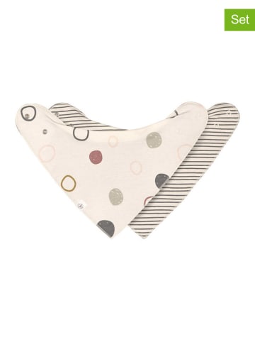 Lässig 2er-Set: Dreieckstücher "Bandana" in Creme/ Anthrazit