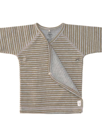 Lässig Longsleeve in Grau/ Hellbraun