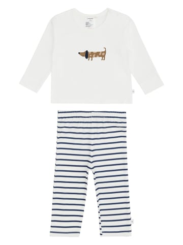 Lässig Pyjama in Weiß/ Blau