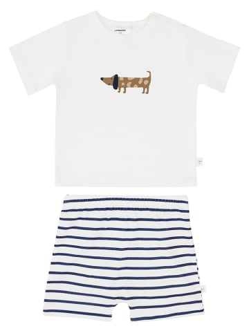 Lässig Pyjama in Weiß/ Blau
