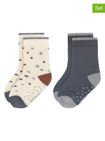 Lässig 2er-Set: ABS-Socken in Beige/ Grau
