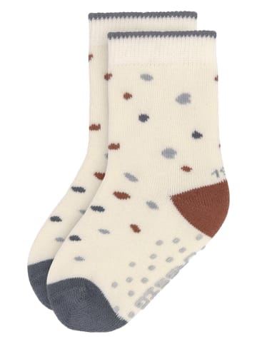 Lässig 2er-Set: ABS-Socken in Beige/ Grau