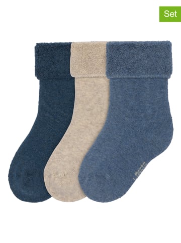 Lässig 3er-Set: Socken in Beige/ Blau