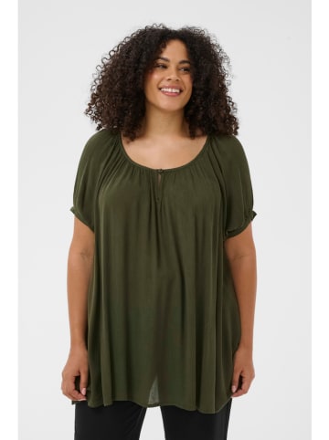 KAFFE curve Bluse in Dunkelgrün