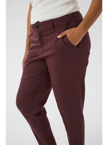 KAFFE curve Spodnie chino w kolorze bordowym