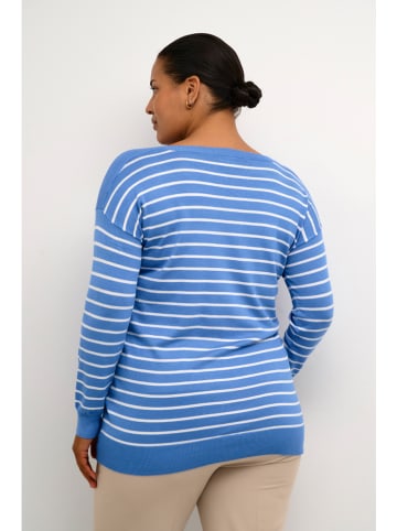 KAFFE curve Trui blauw/wit
