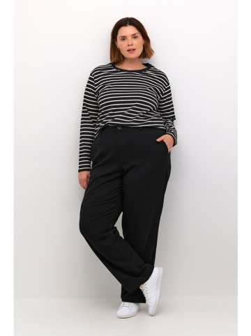 KAFFE curve Koszulka w kolorze czarno-białym