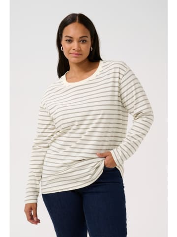 KAFFE curve Longsleeve in Weiß/ Grau