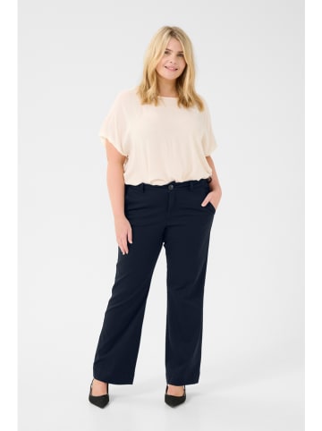 KAFFE curve Spodnie w kolorze granatowym