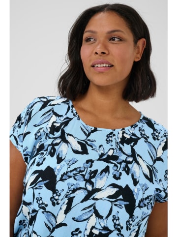 KAFFE curve Bluse in Hellblau/ Schwarz