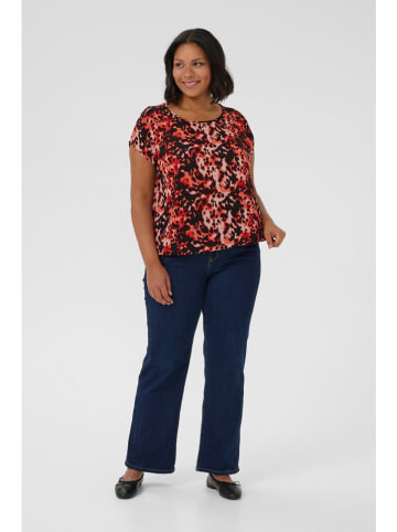 KAFFE curve Bluse in Rot/ Schwarz