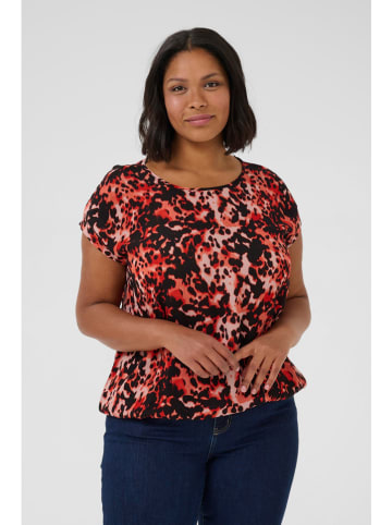 KAFFE curve Bluse in Rot/ Schwarz