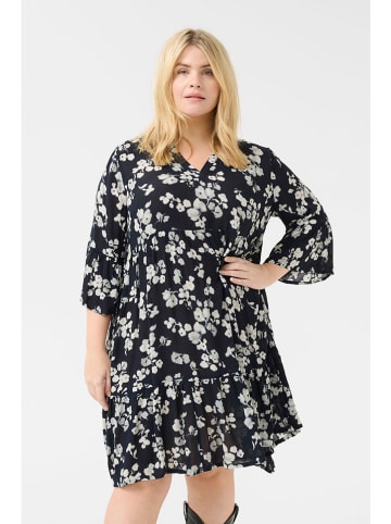 KAFFE curve Jurk donkerblauw/wit