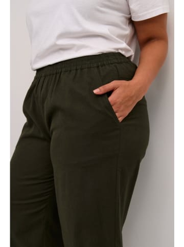 KAFFE curve Broek donkergroen