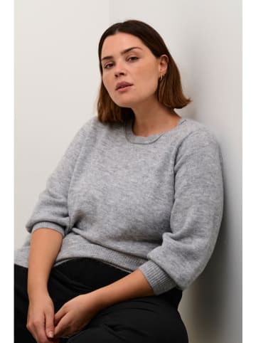 KAFFE curve Sweter w kolorze jasnoszarym