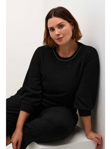KAFFE curve Sweter w kolorze czarnym