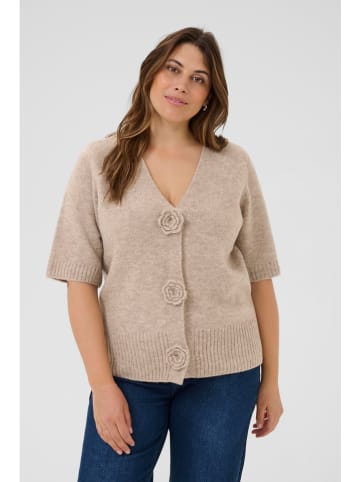 KAFFE curve Kardigan w kolorze beżowym