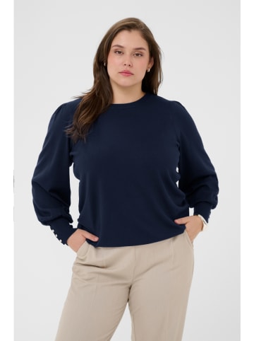 KAFFE curve Sweter w kolorze granatowym