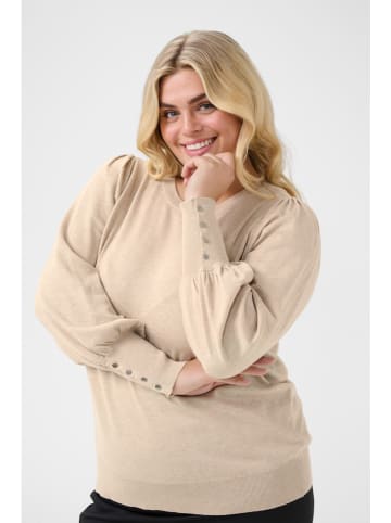 KAFFE curve Sweter w kolorze kremowym