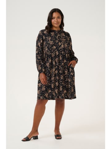 KAFFE curve Kleid in Schwarz/ Camel