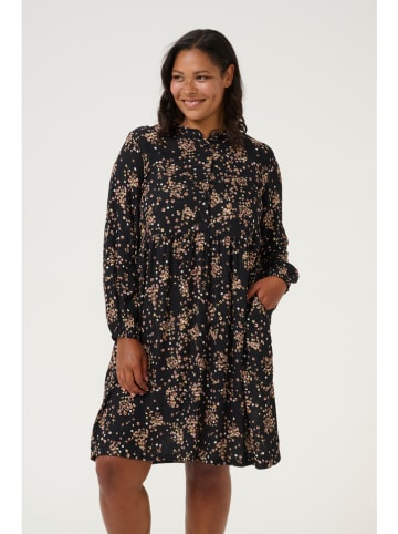 KAFFE curve Kleid in Schwarz/ Camel