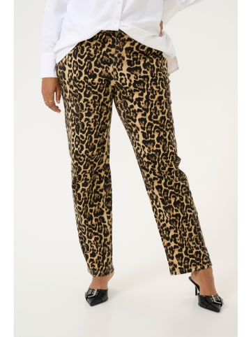 KAFFE curve Hose in Hellbraun/ Schwarz