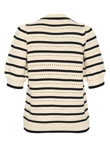 KAFFE curve Pullover in Beige/ Schwarz