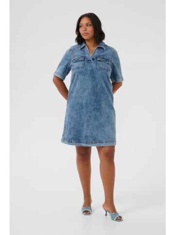 KAFFE curve Spijkerjurk blauw