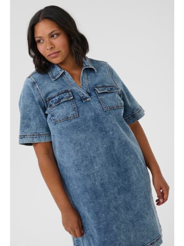 KAFFE curve Spijkerjurk blauw