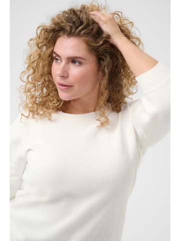 KAFFE curve Sweter w kolorze kremowym