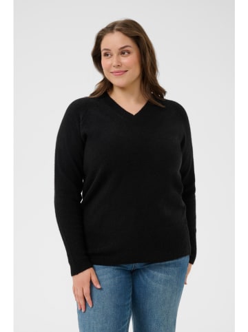 KAFFE curve Sweter w kolorze czarnym