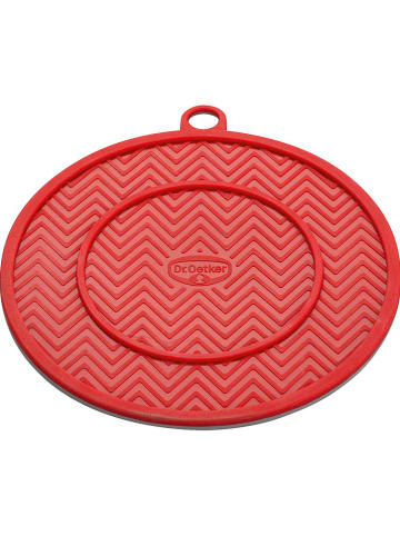 Dr. Oetker Silikon-Untersetzer "Flexxibel" in Grau/ Rot - Ø 18,5 cm