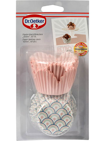 Dr. Oetker 2er-Set: Backförmchen "Retro" in Rosa - 2x 60 Stück