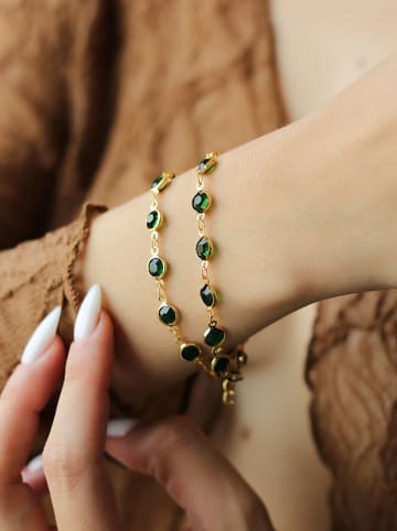 Pierres delicates Vergold. Armkette mit Kristallen