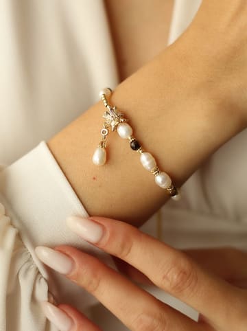 Pierres delicates Vergold. Armband mit Edelsteinen und Perlen