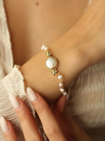 Pierres delicates Vergold. Armkette mit Perlen