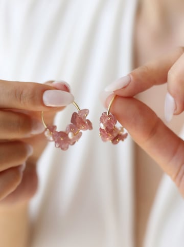 Pierres delicates Vergulde halfcreolen met edelstenen