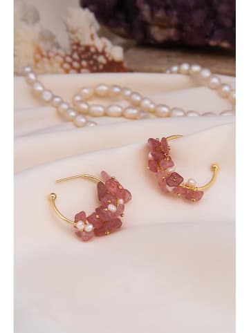 Pierres delicates Vergulde halfcreolen met edelstenen