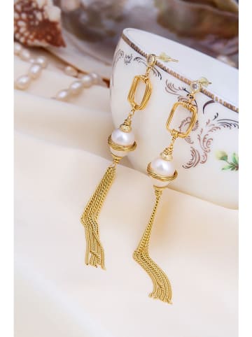 Pierres delicates Perlen-Ohrringe in Weiß