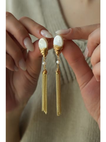 Pierres delicates Vergold. Ohrstecker mit Perlmutt
