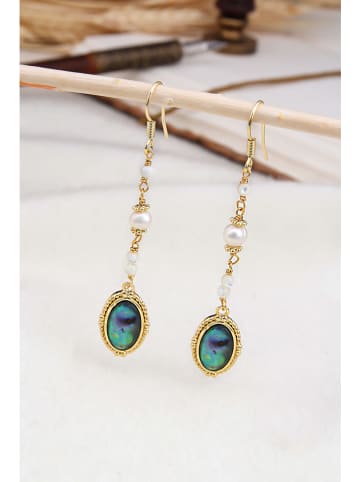 Pierres delicates Perlen-Ohrhänger in Weiß mit Edelsteinen