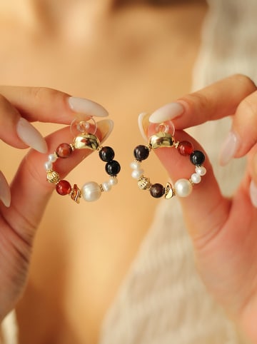 Pierres delicates Vergold. Ohrstecker mit Perlen und Edelsteinen