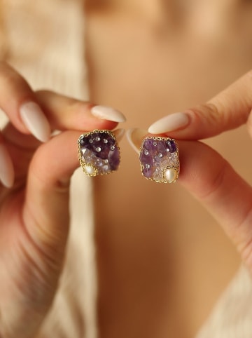 Pierres delicates Vergold. Ohrstecker mit Perlen und Edelsteinen