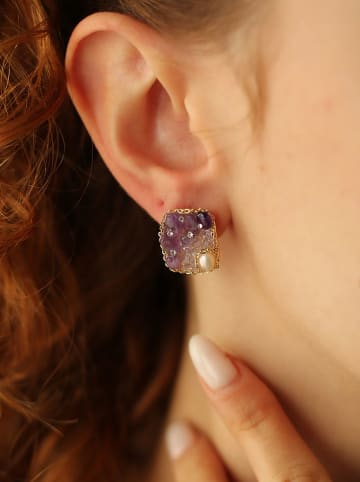 Pierres delicates Vergold. Ohrstecker mit Perlen und Edelsteinen