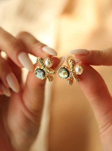 Pierres delicates Vergold. Ohrstecker mit Perlen und Perlmutt