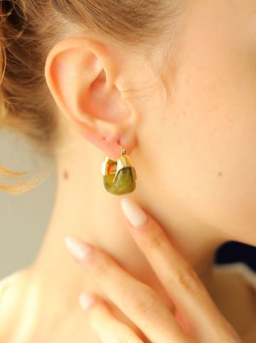 Pierres delicates Vergulde creolen met edelstenen